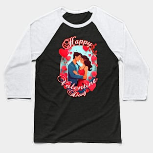 Happy Valentines day couple Baseball T-Shirt